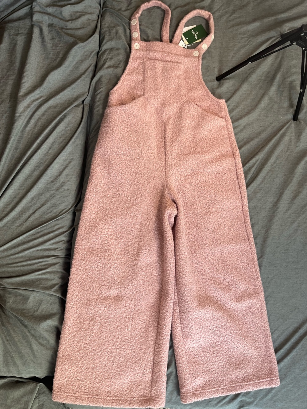 HALARA Pink Plush Teddy Overalls small petite